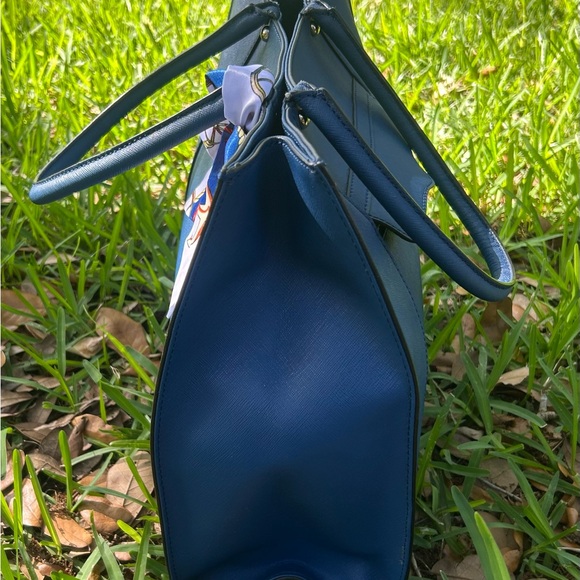 Rebecca Minkoff Blue Tote Bag with Scarf Accent - Picture 5 of 11